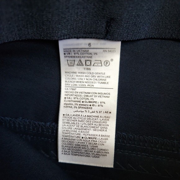 Old Navy Side Zip Skinny Leg Pants Womens Size 6 Navy Blue Cotton Stretch NEW - Picture 5 of 7